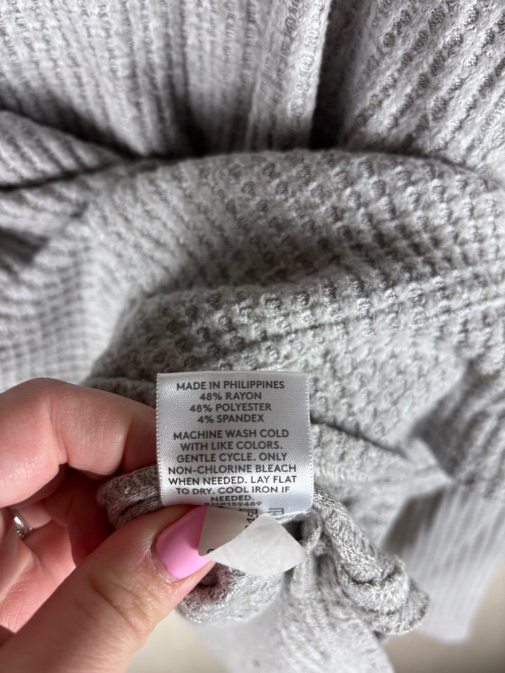 UpWest > Gray Waffle Hooded Sweatshirt Medium - Picture 8 of 10